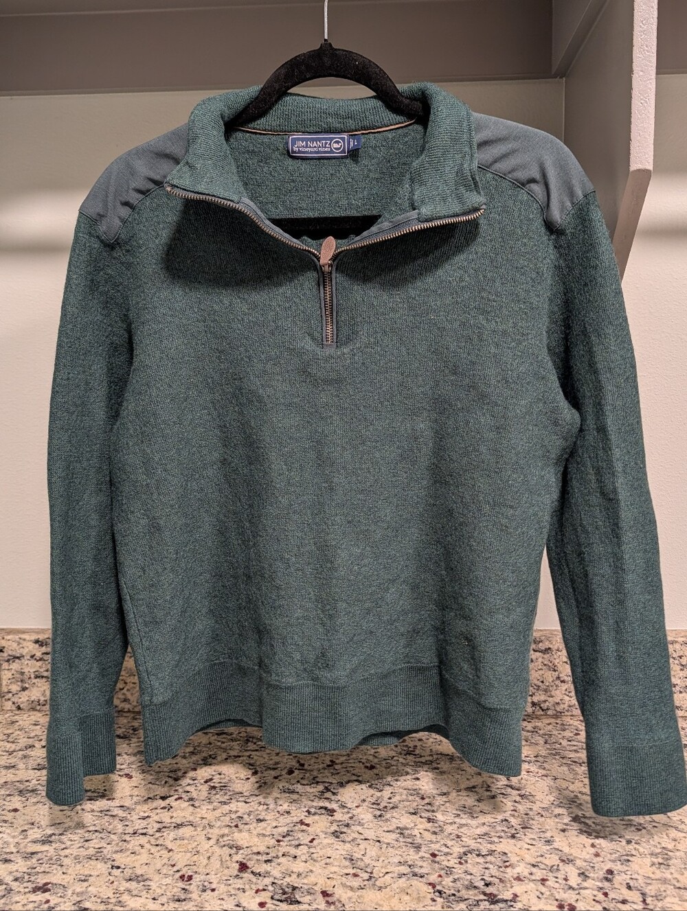 Vineyard Vines Jim Nantz Collection Green Quarter-Zip Wool Sweater - Size M